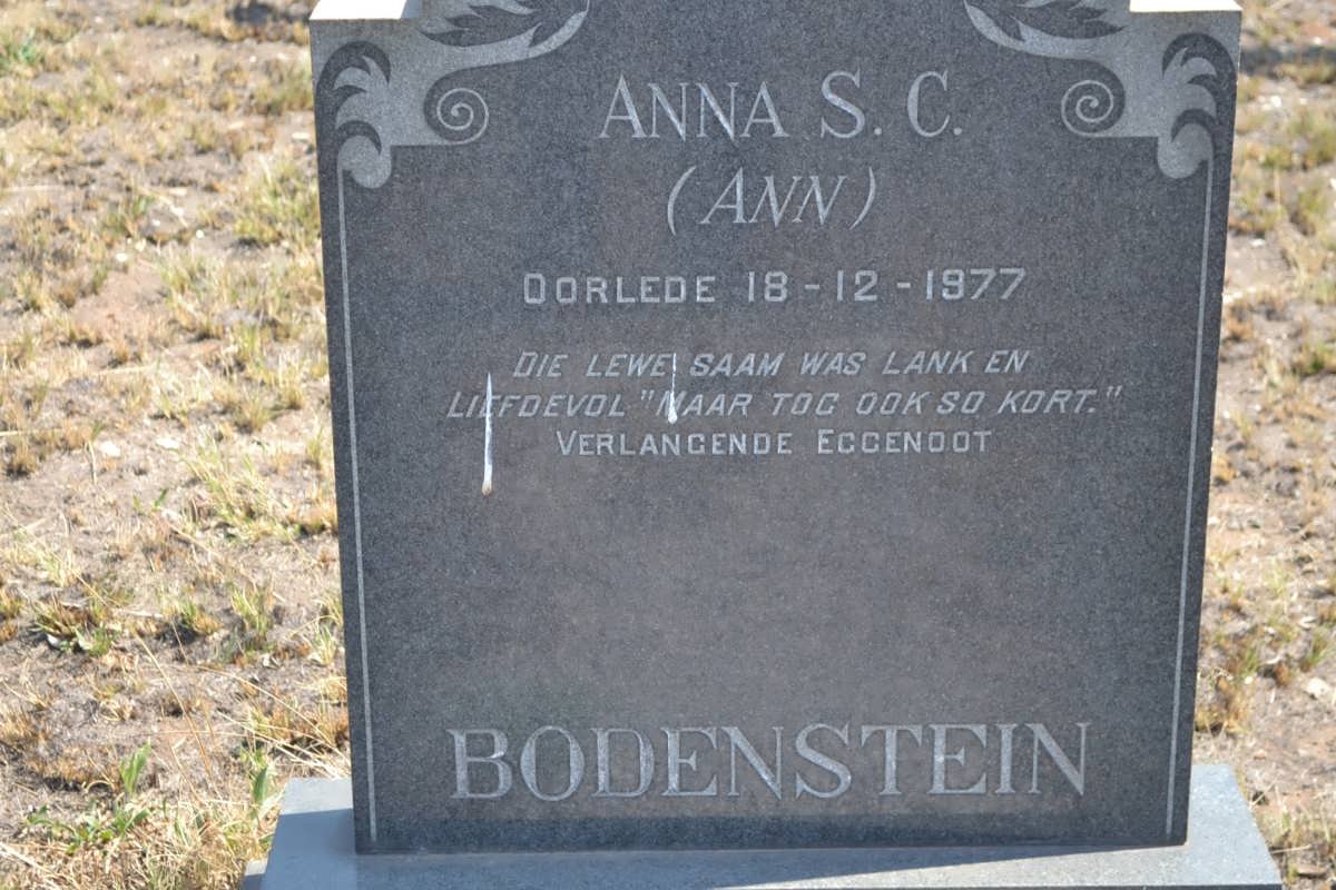 BODENSTEIN Anna S.C. -1977