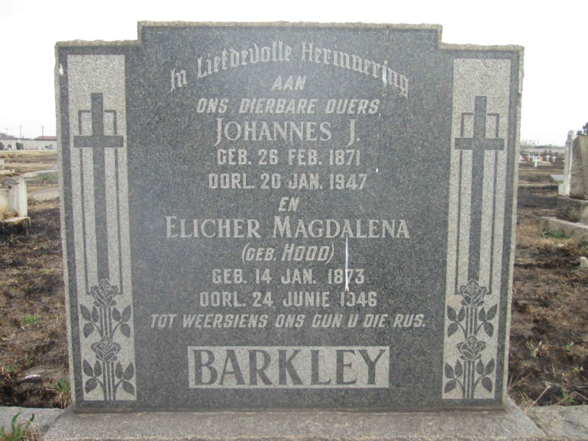 BARKLEY Johannes J. 1871-1947 &amp; Elicher Magdalena HOOD 1873-1946