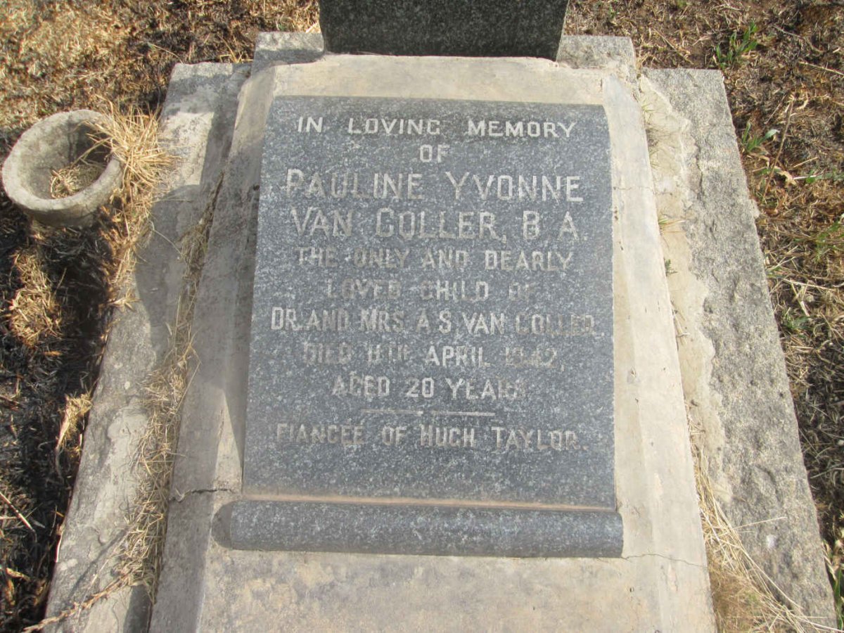 COLLER Pauline Yvonne, van -1942
