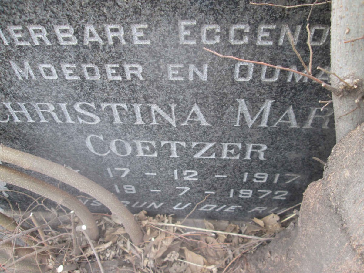 COETZER Christina Maria 1917-1972