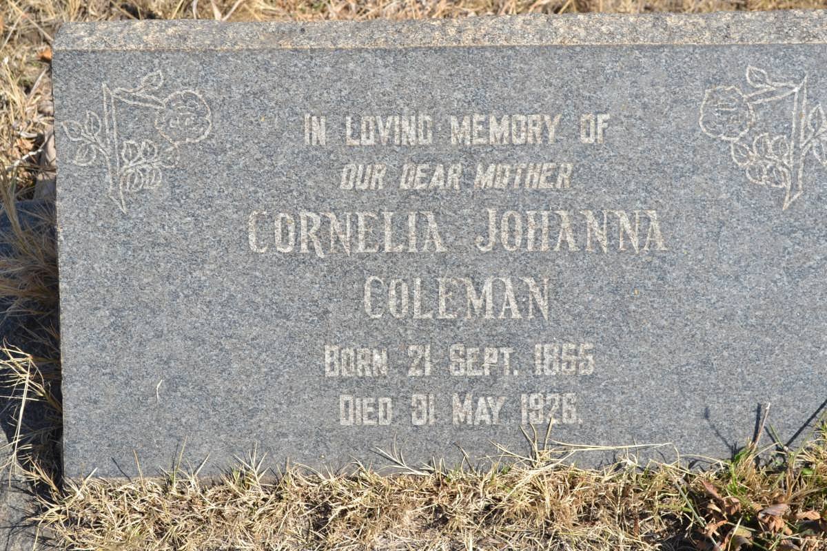COLEMAN Cornelia Johanna 1855-1926