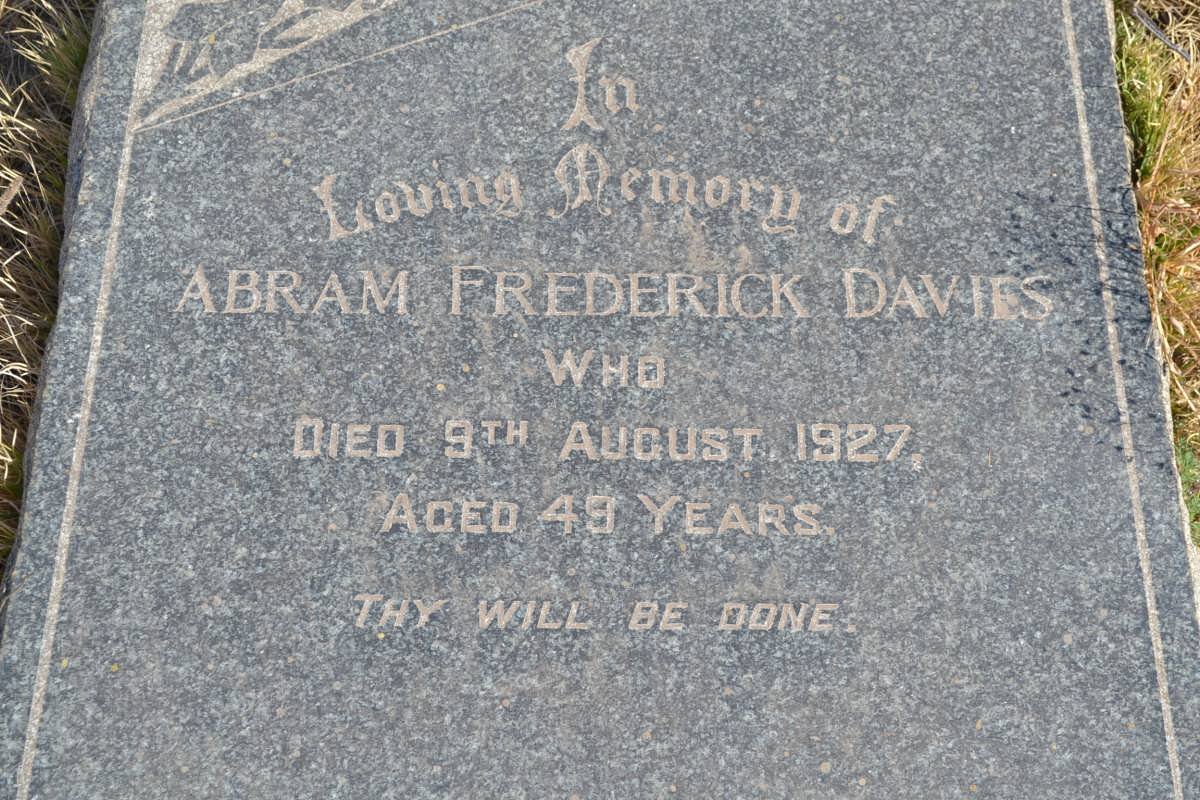 DAVIES Abram Frederick -1927