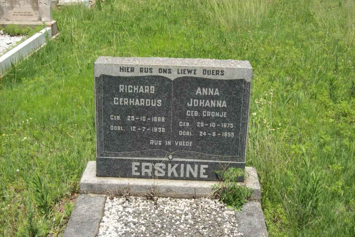 ERSKINE Richard Gerhardus 1868-1938 &amp; Anna Johanna CRONJE 1875-1955