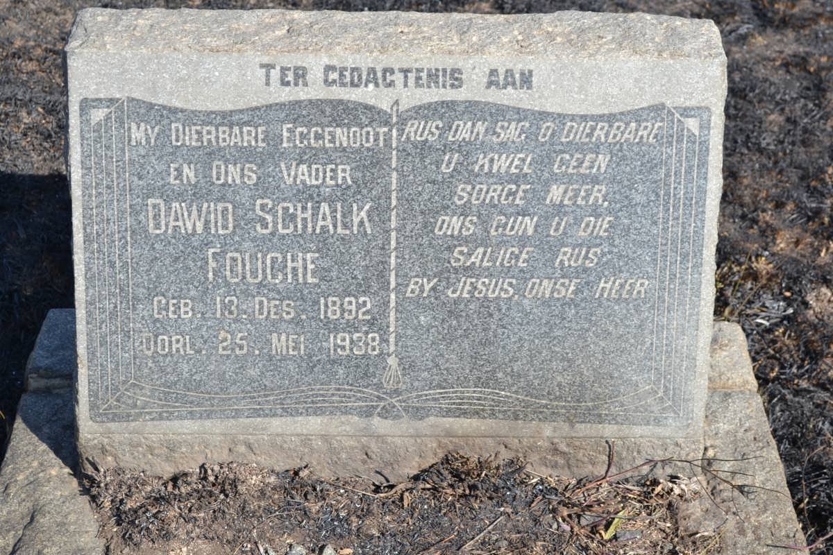 FOUCHE Dawid Schalk 1892-1938