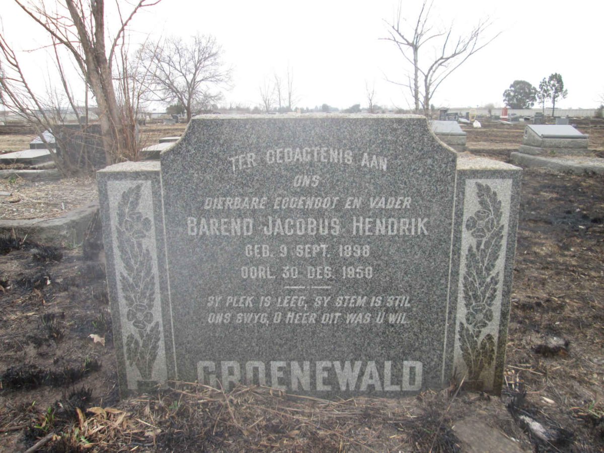 GROENEWALD Barend Jacobus Hendrik 1898-1950