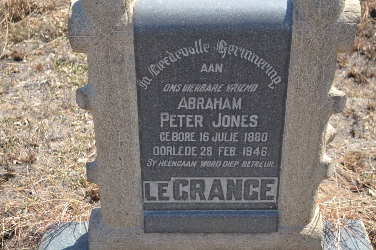 GRANGE Abraham Peter Jones, le 1880-1946