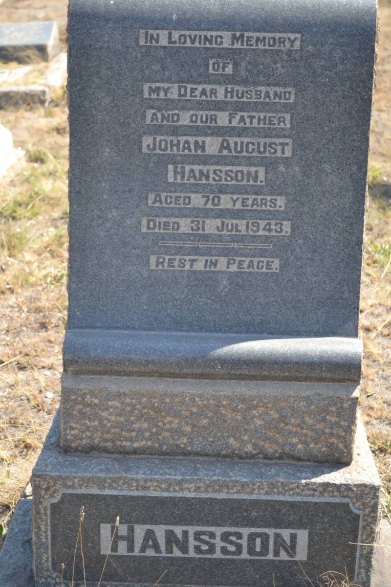 HANSSON Johan August -1943