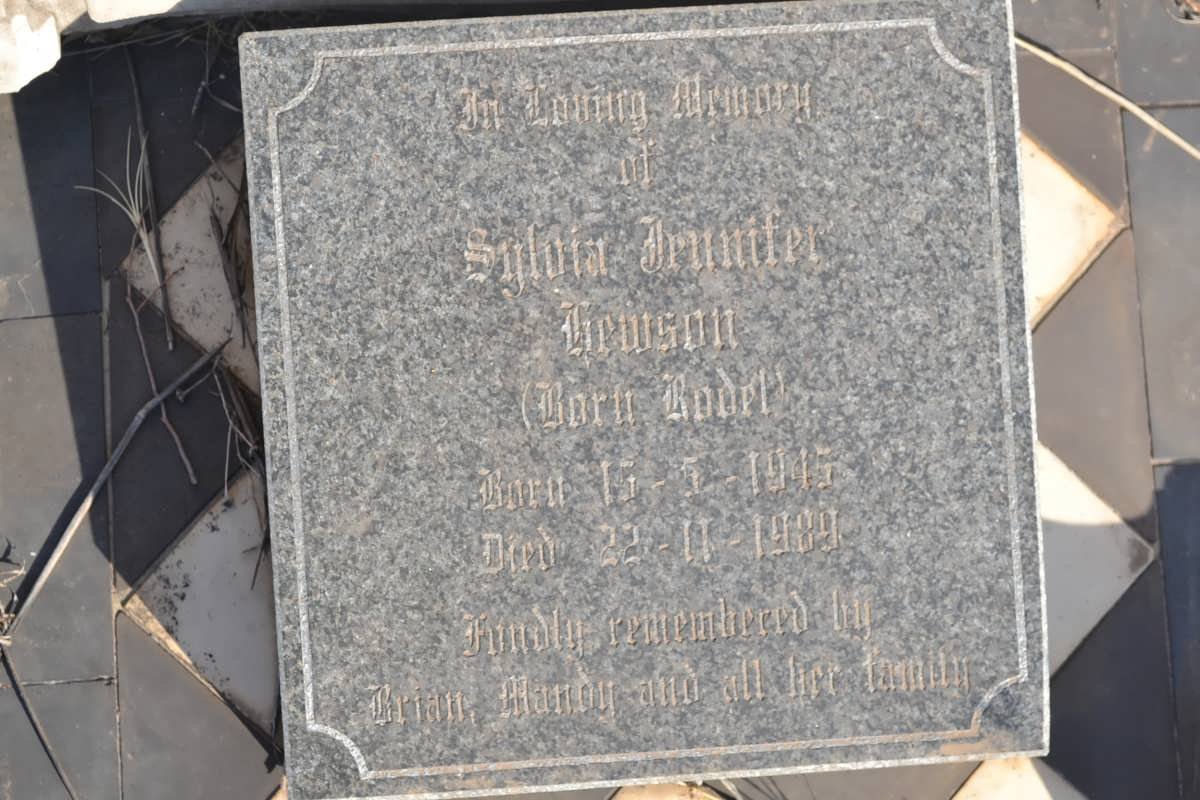HEWSON Sylvia Jennifer nee RODEL 1945-1989