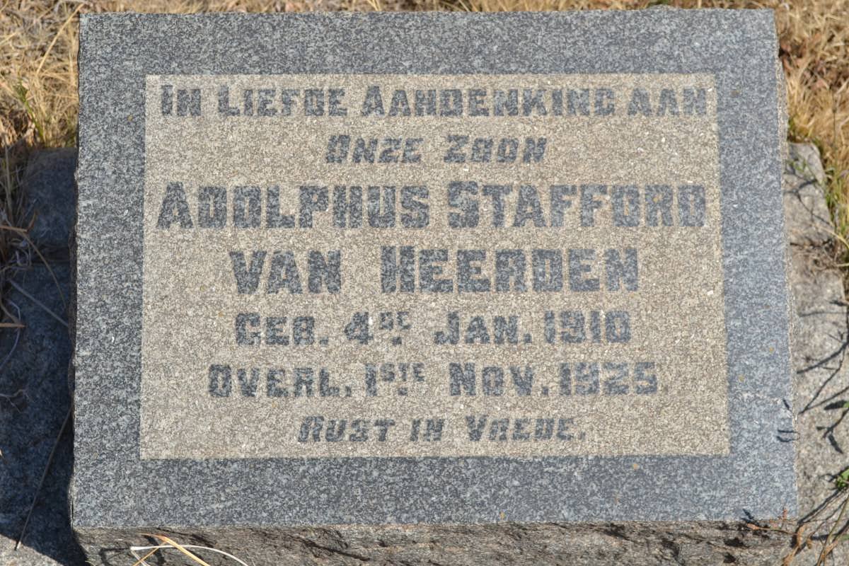 HEERDEN Adolphus Stafford, van 1910-1925