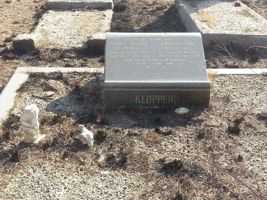 KLOPPERS Daniel Jacobus 1862-1946 &amp; Anna Helena LE ROUX 1874-1959