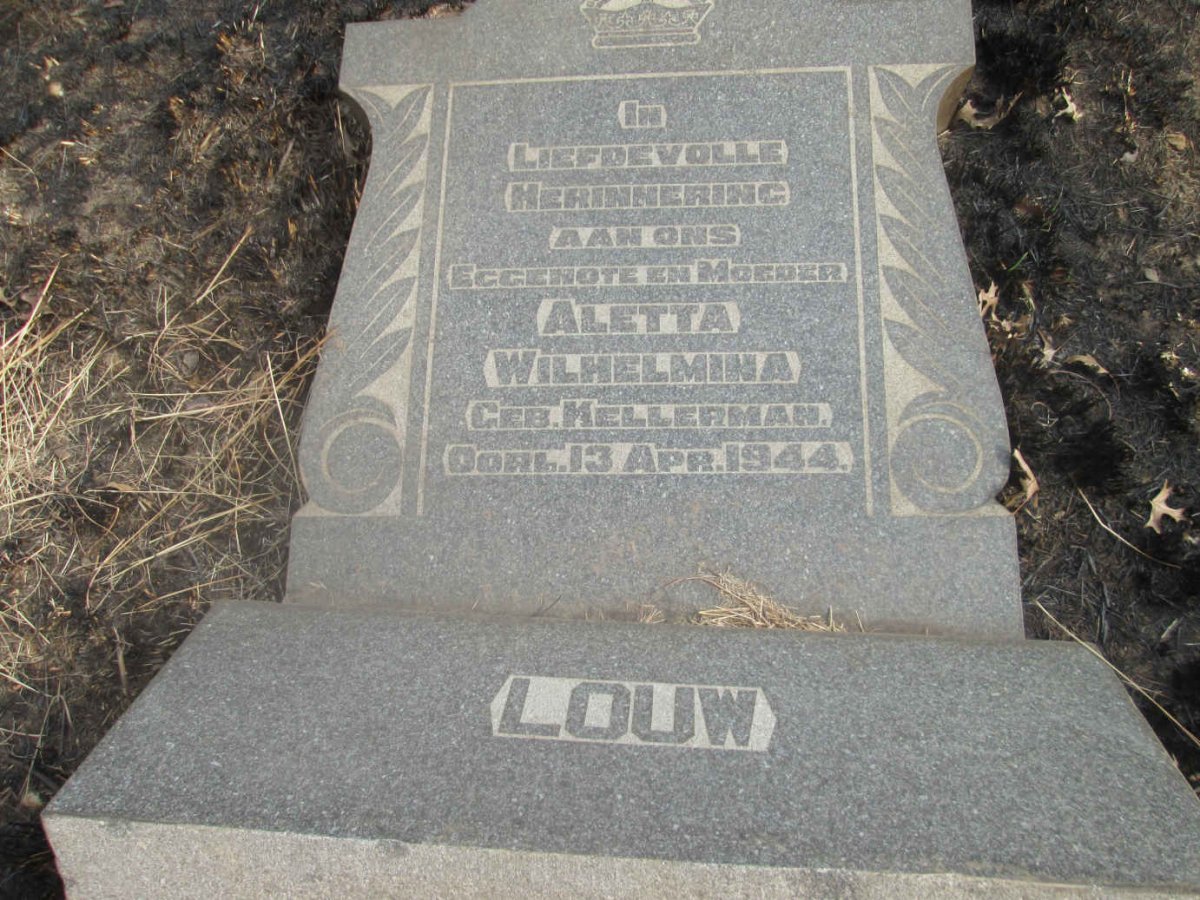 LOUW Aletta Wilhelmina nee KELLERMAN -1944