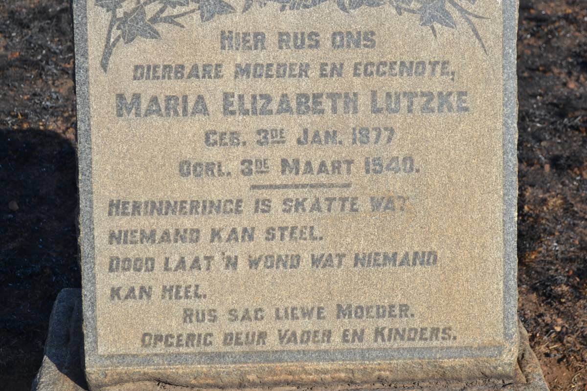 LUTZKE Maria Elizabeth 1877-1940