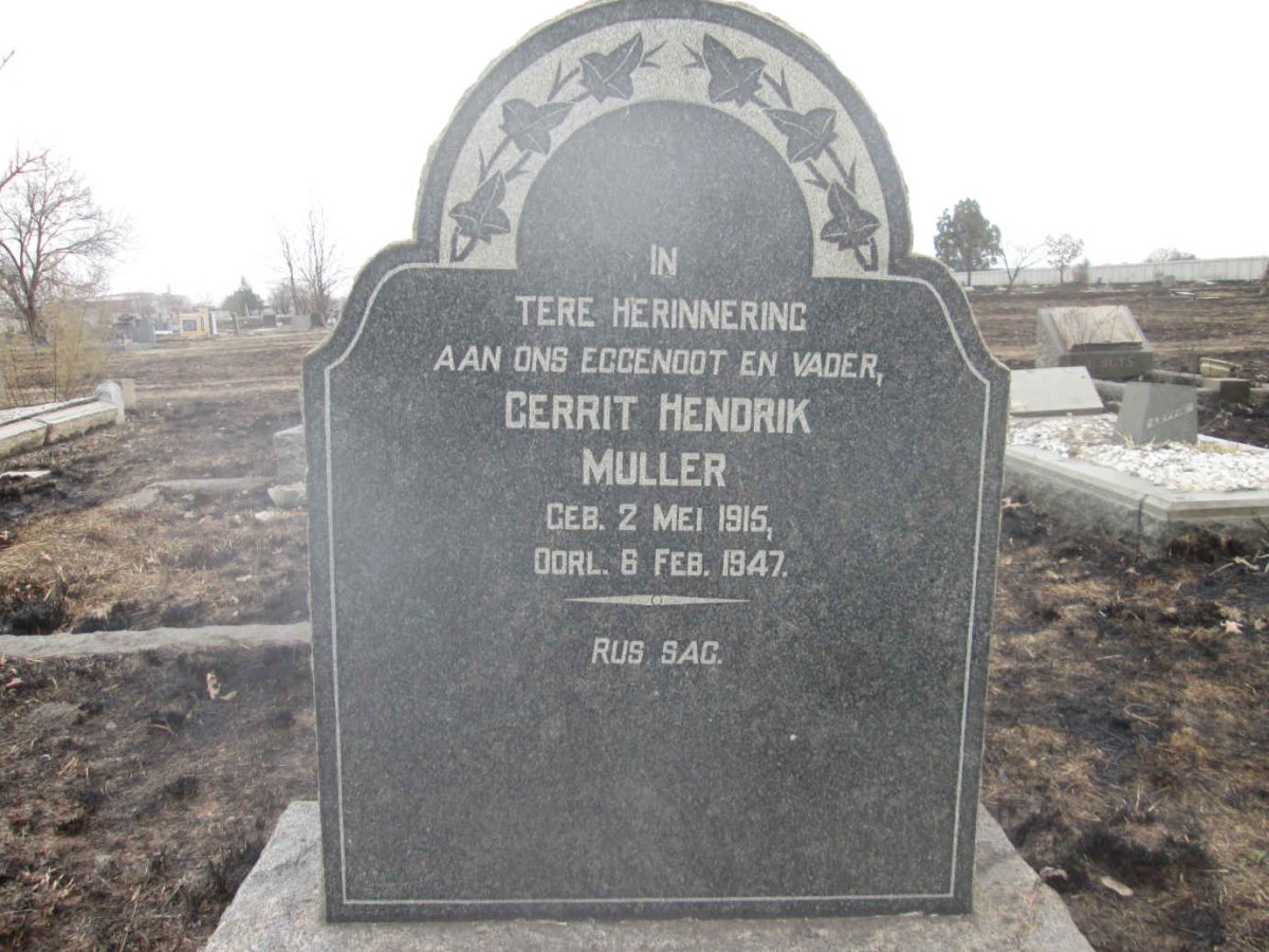 MULLER Gerrit Hendrik 1915-1947