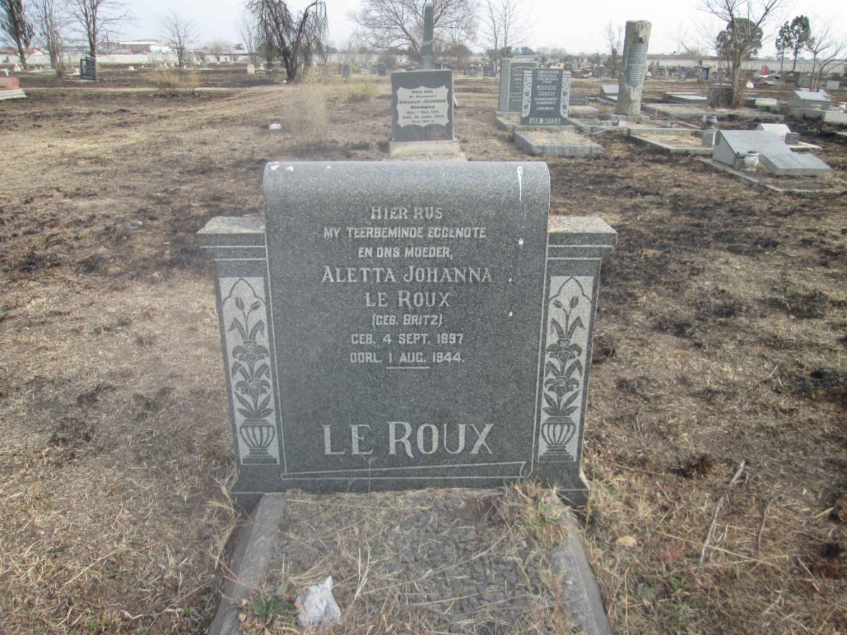 ROUX Aletta Johanna, le nee BRITZ 1897-1944