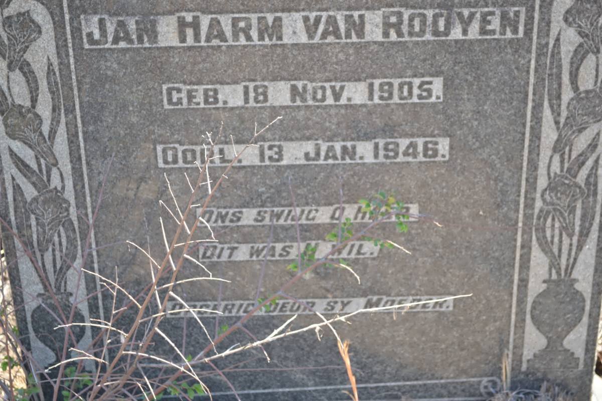 ROOYEN Jan Harm, van 1905-1946