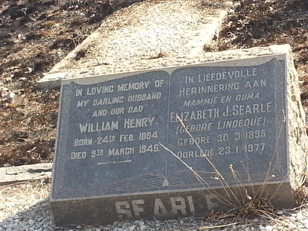 SEARLE William Henry 1894-1946 &amp; Elizabeth J. LINDEQUE 1895-1977