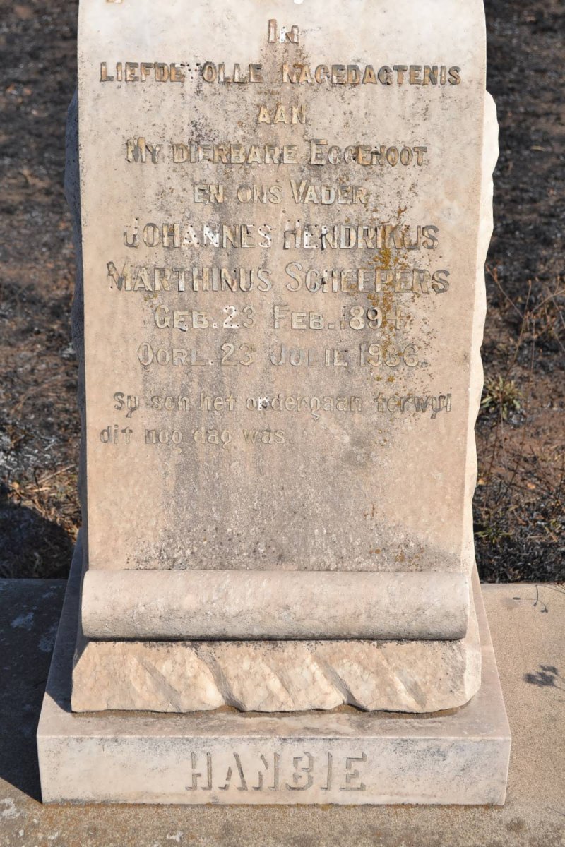 SCHEEPERS Johannes Hendrikus Marthinus 1894-1936
