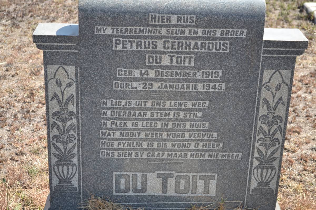 TOIT Petrus Gerhardus, du 1919-1945