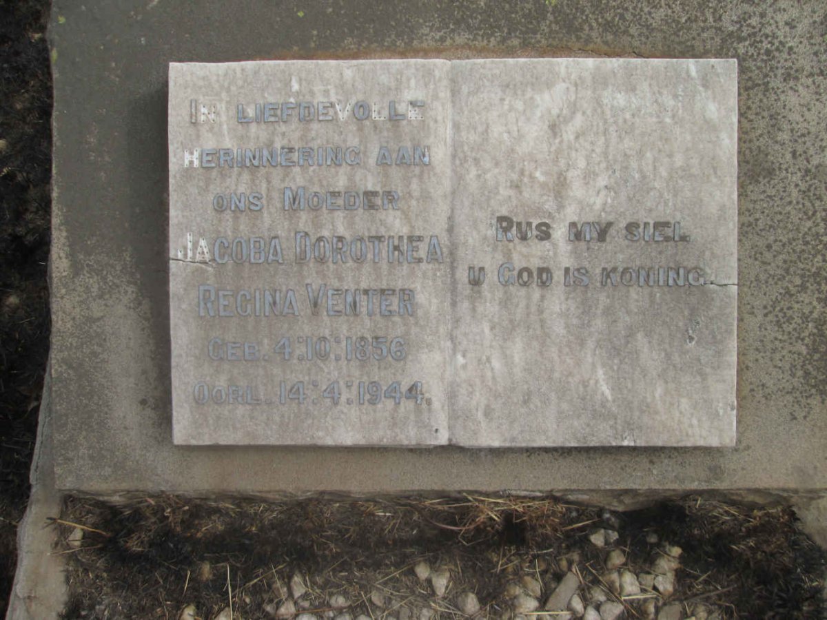 VENTER Jacoba Dorothea Regina 1856-1944