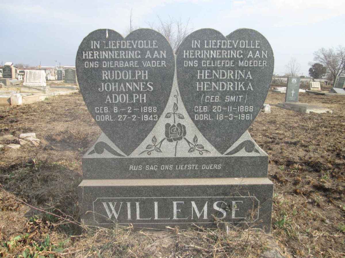 WILLEMSE Rudolph Johannes Adolph 1888-1943 &amp; Hendrina Hendrika SMIT 1888-1961