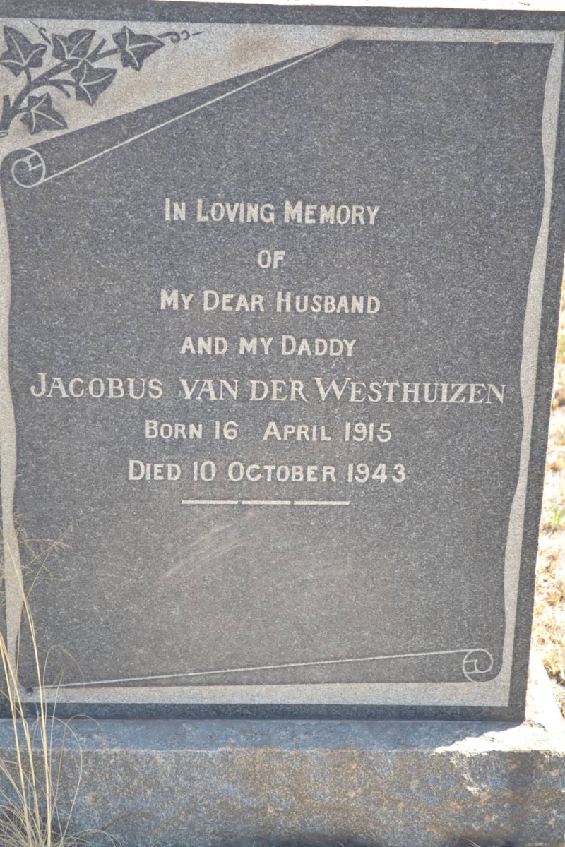 WESTHUIZEN Jacobus, van der 1915-1943