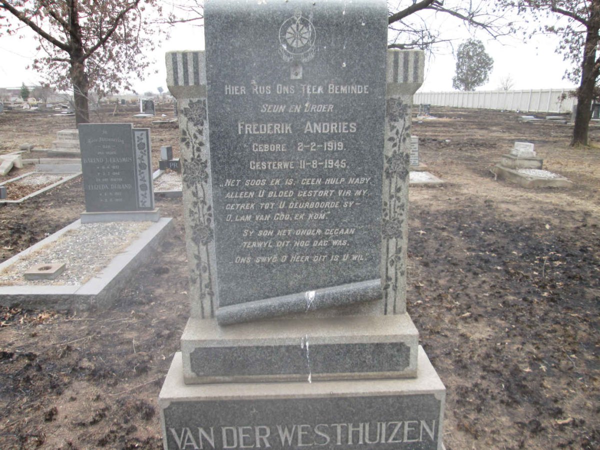 WESTHUIZEN Frederik Andries, van der 1919-1945