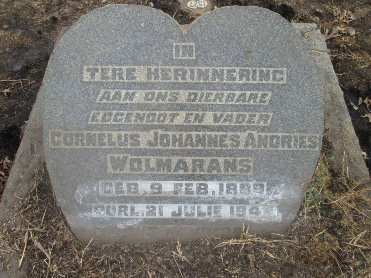 WOLMARANS Cornelus Johannes Andries 1889-194?