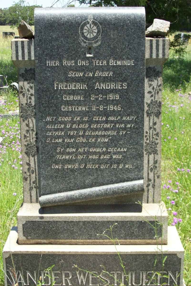 WESTHUIZEN Frederik Andries, van der 1919-1945