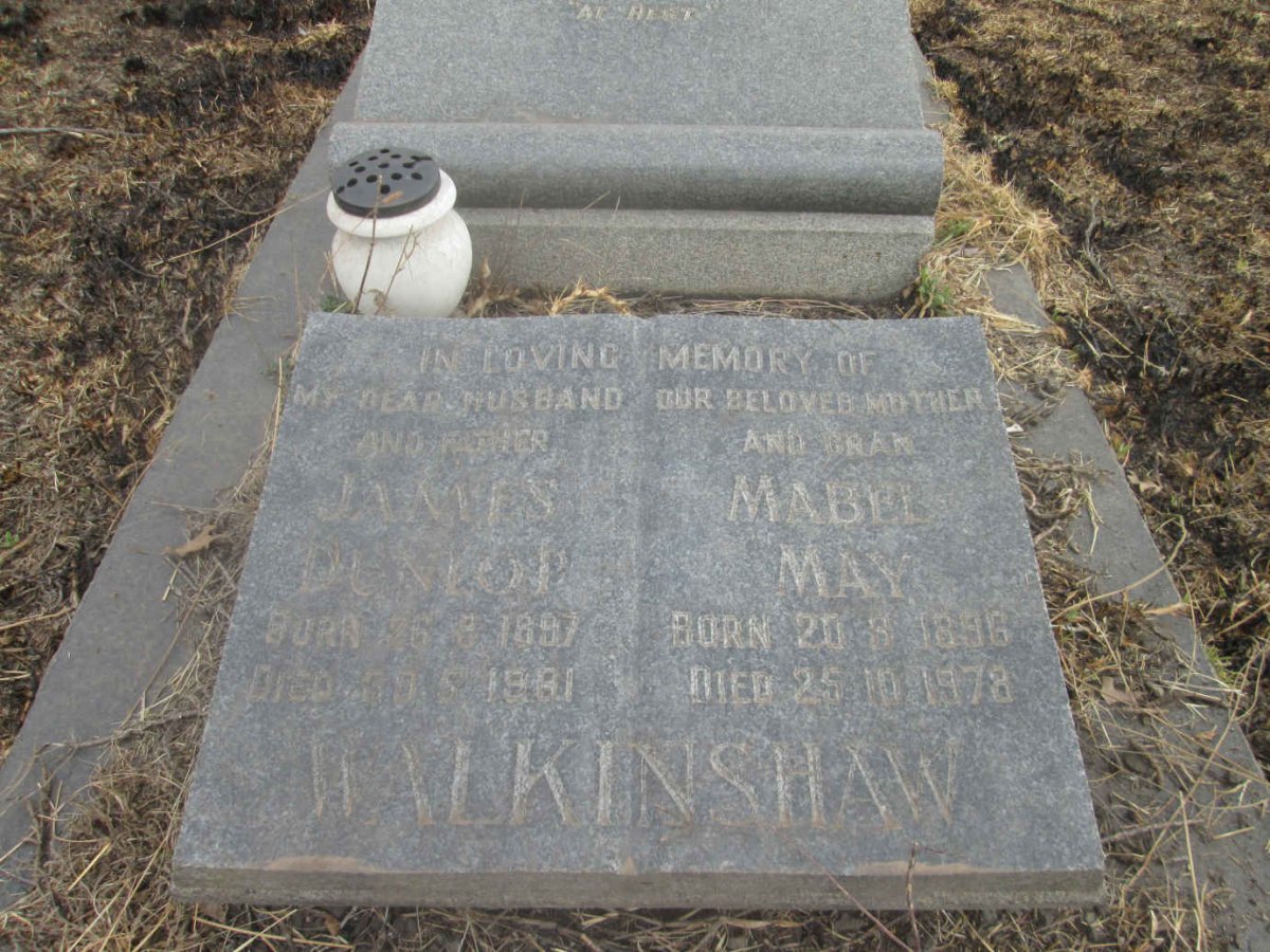 WALKINSHAW James Dunlop 1897-1961 &amp; Mabel May 1896-1978