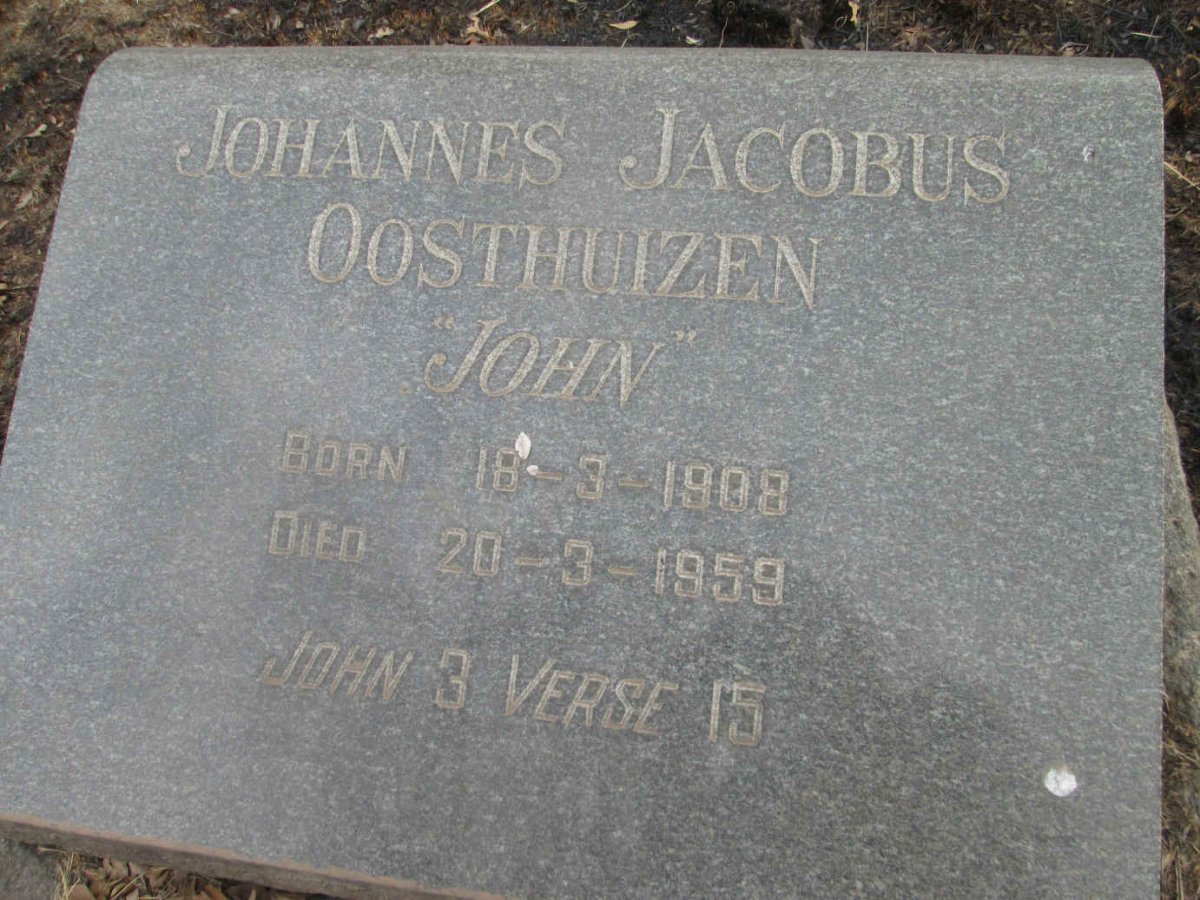OOSTHUIZEN Johannes Jacobus 1908-1959