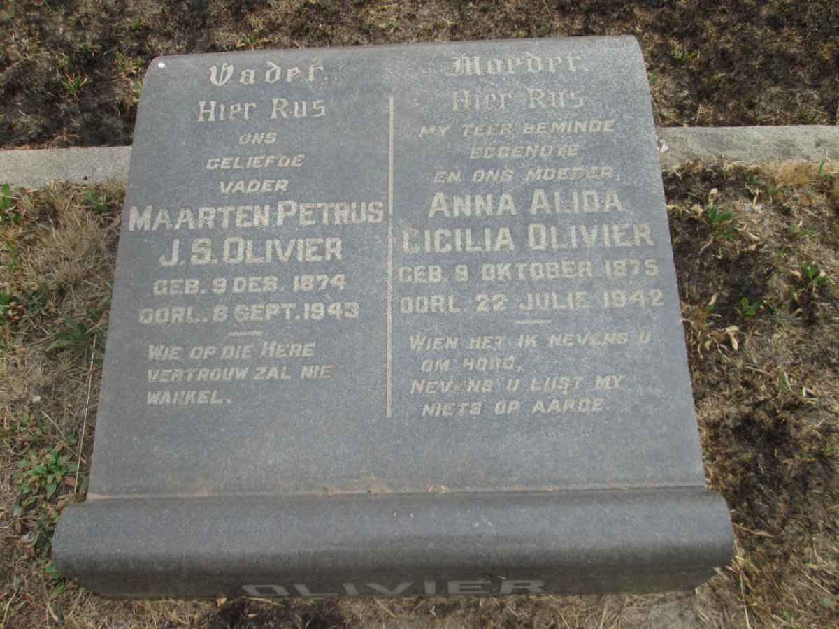 OLIVIER Maarten Petrus 1874-1943 &amp; Anna Alida Cicilia 1875-1942