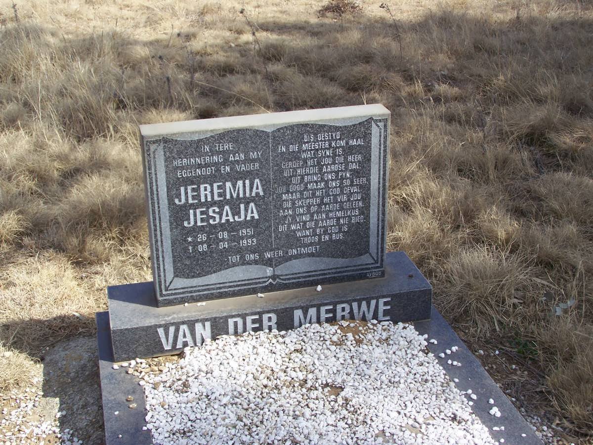 MERWE Jeremia Jesaja, van der 1951-1993