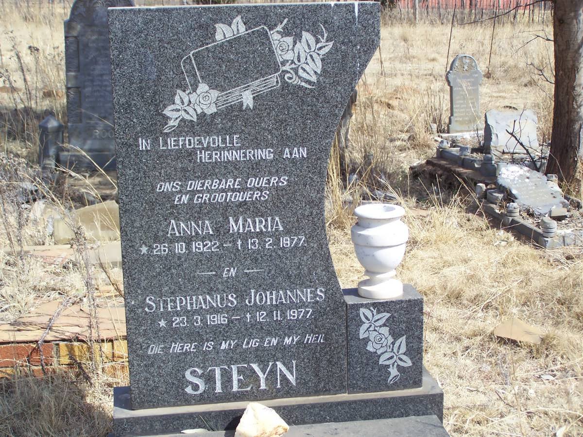 STEYN Stephanus Johannes 1916-1977 &amp; Anna Maria 1922-1977