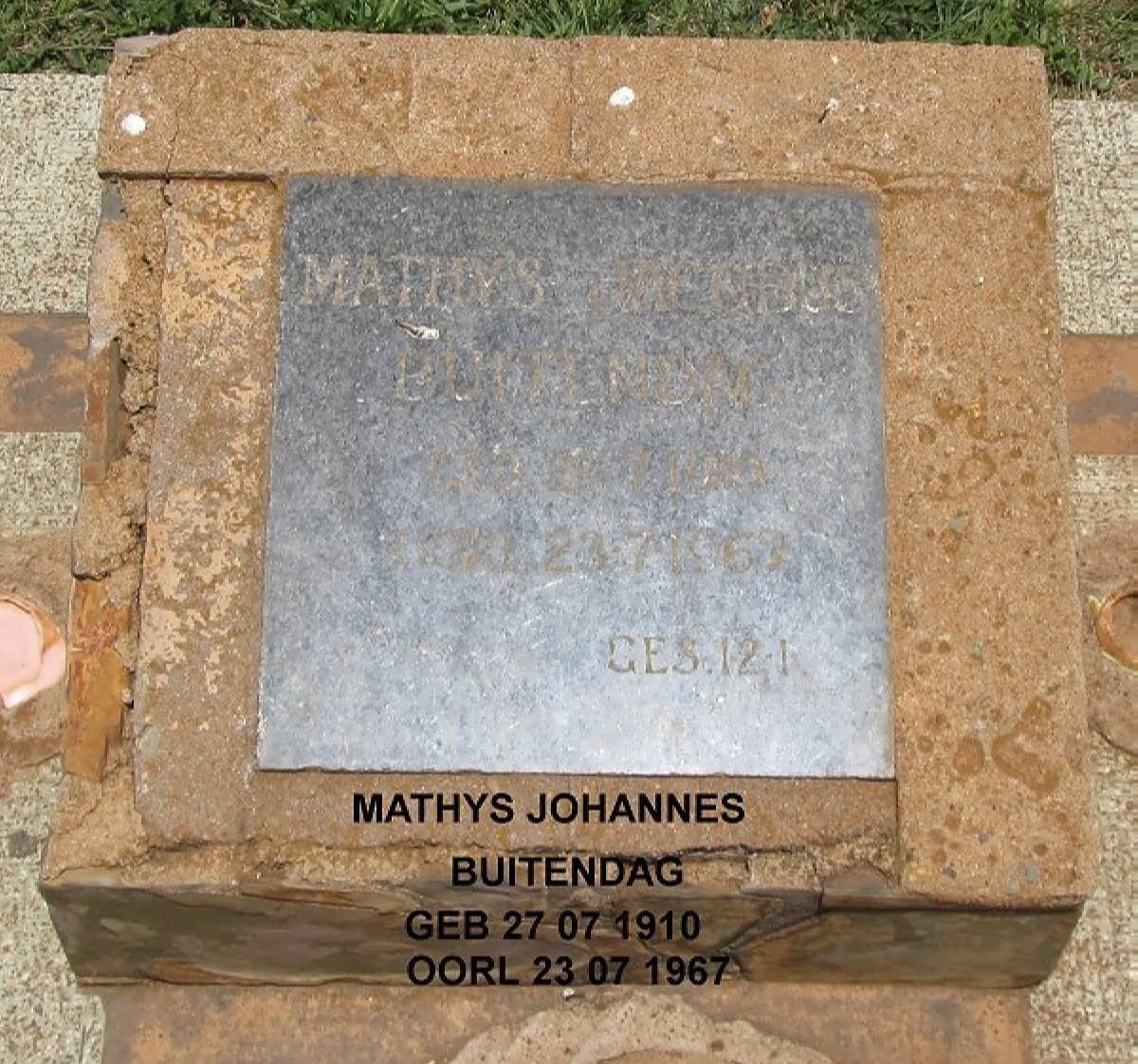 BUITENDAG Mathys Jacobus 1910-1967