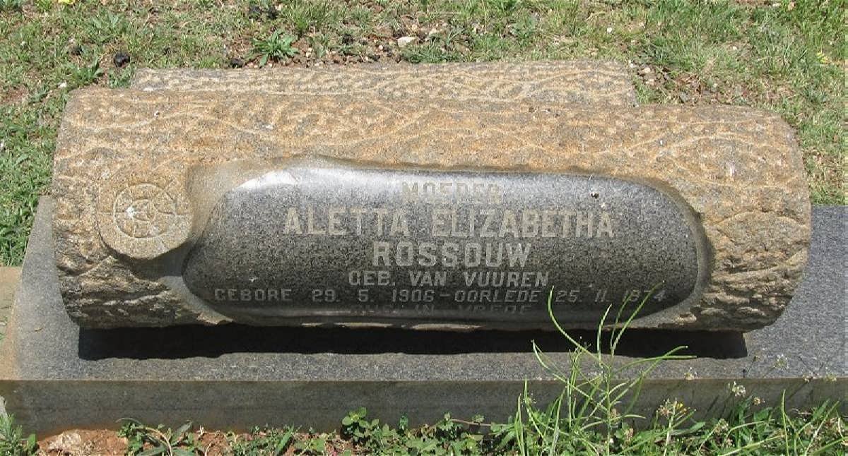 ROSSOUW Aletta Elizabeth nee VAN VUUREN 1906-1974