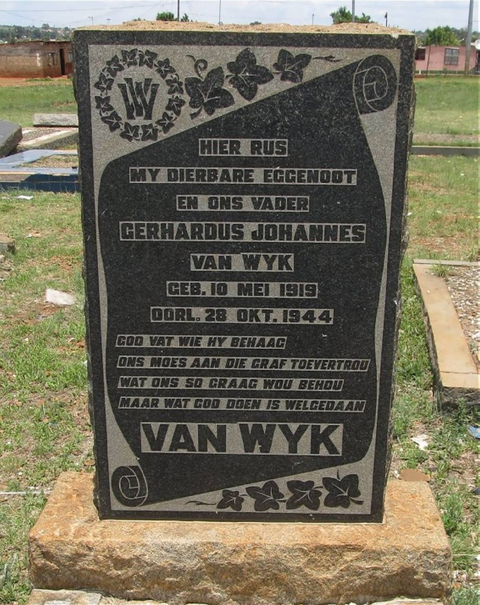 WYK Gerhardus Johannes, van 1919-1944