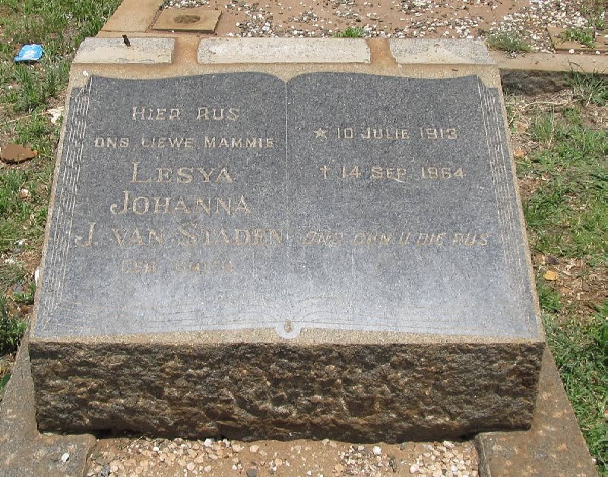 STADEN Lesya Johanna, van 1913-1964