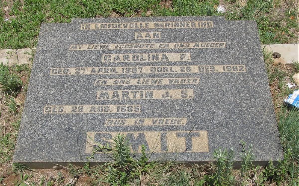 SMIT Martin J.S. 1885- &amp; Carolina F. 1887-1963