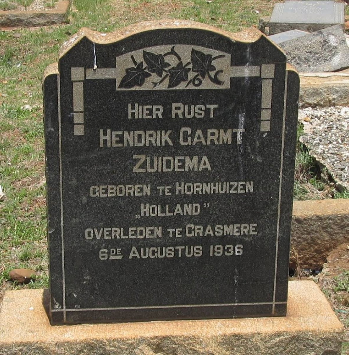 ZUIDEMA Hendrik Garmt -1936