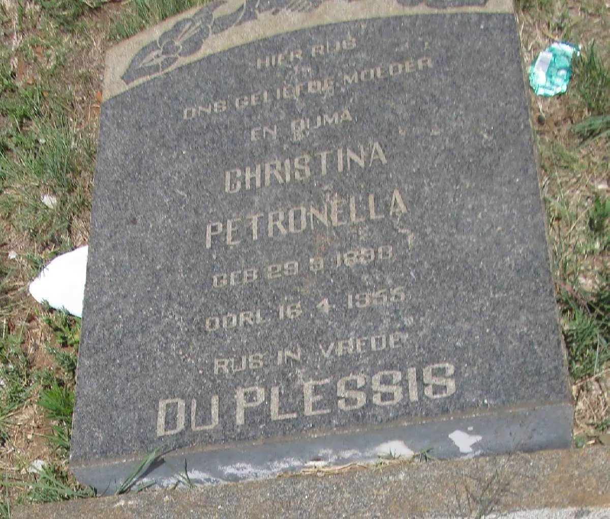 PLESSIS Christina Petronella, du 1893-1955