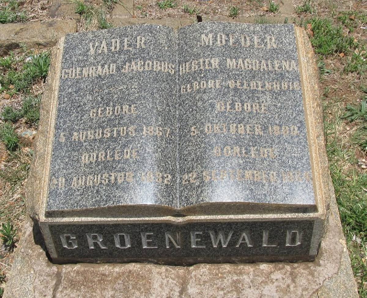 GROENEWALD Coenraad Jacobus 1867-? &amp; Hester Magdalena GELDINHUIS 18??-?