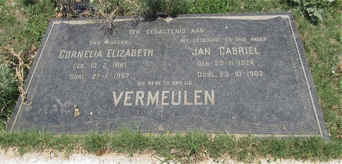 VERMEULEN Jan Gabriel 1874-1963 &amp; Cornelia Elizabeth 1881-1967