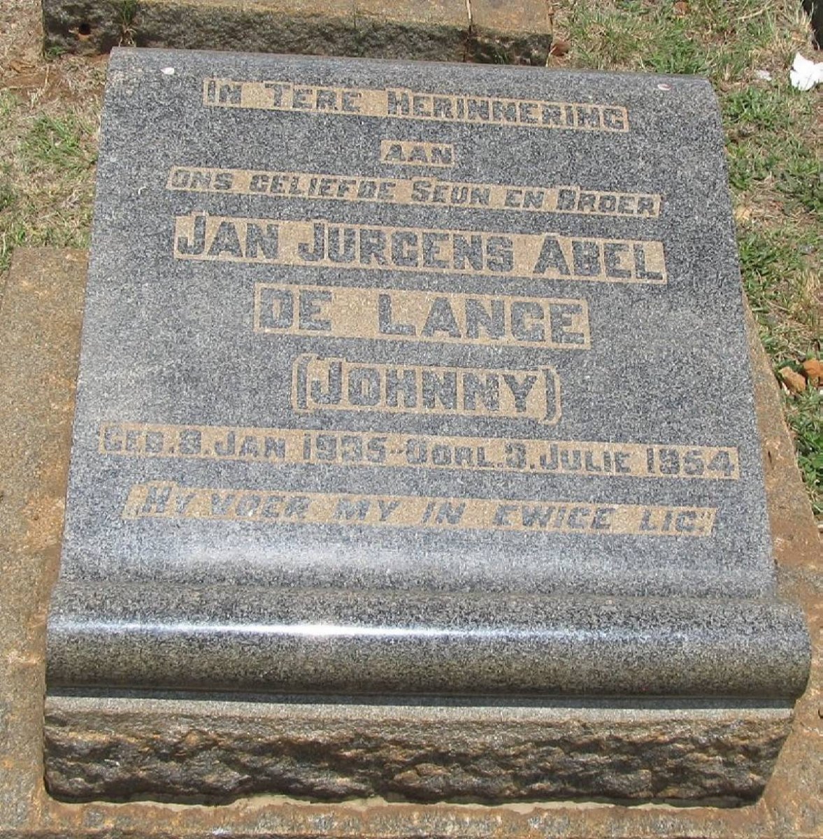 LANGE Jan Jurgens Abel, de 1935-1954