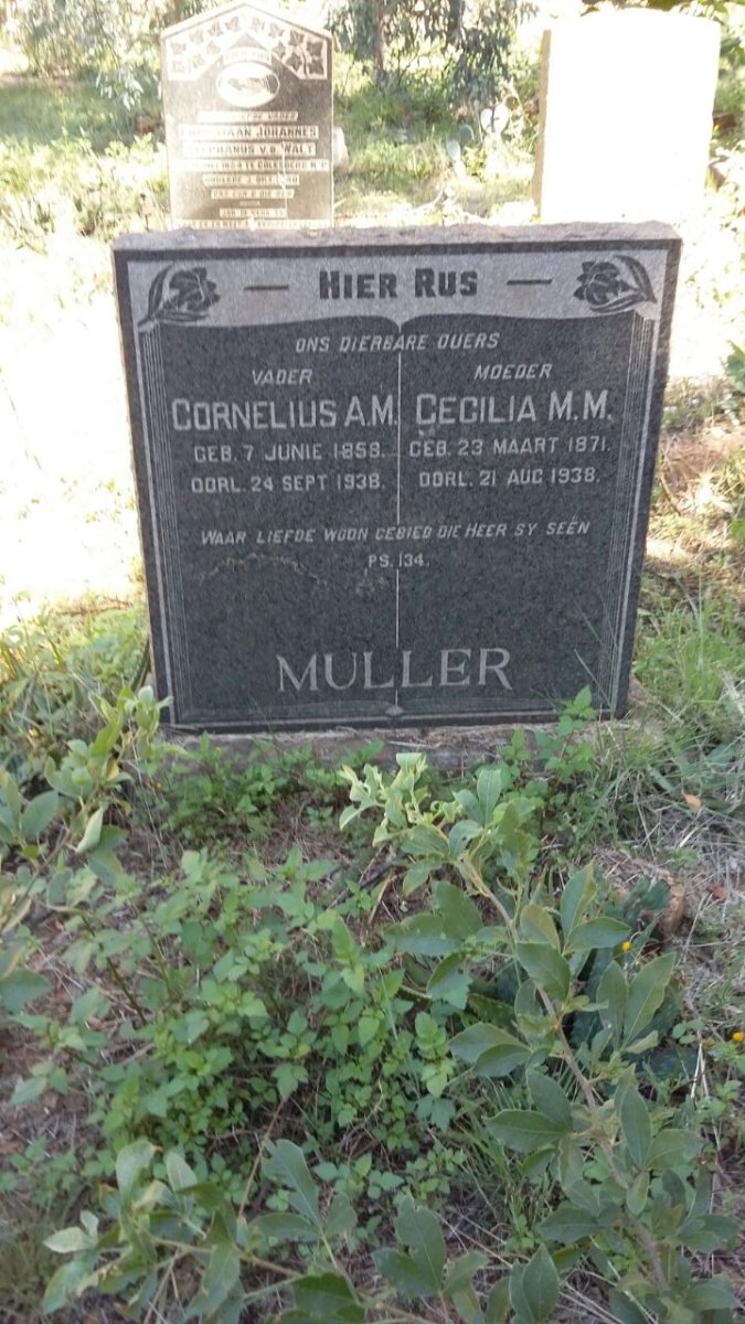 MULLER Cornelius A.M. 1858-1938 &amp; Cecilia M.M. 1871-1938