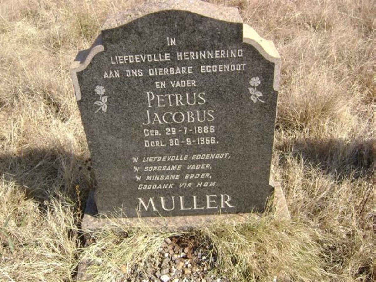 MULLER Petrus Jacobus 1886-1956