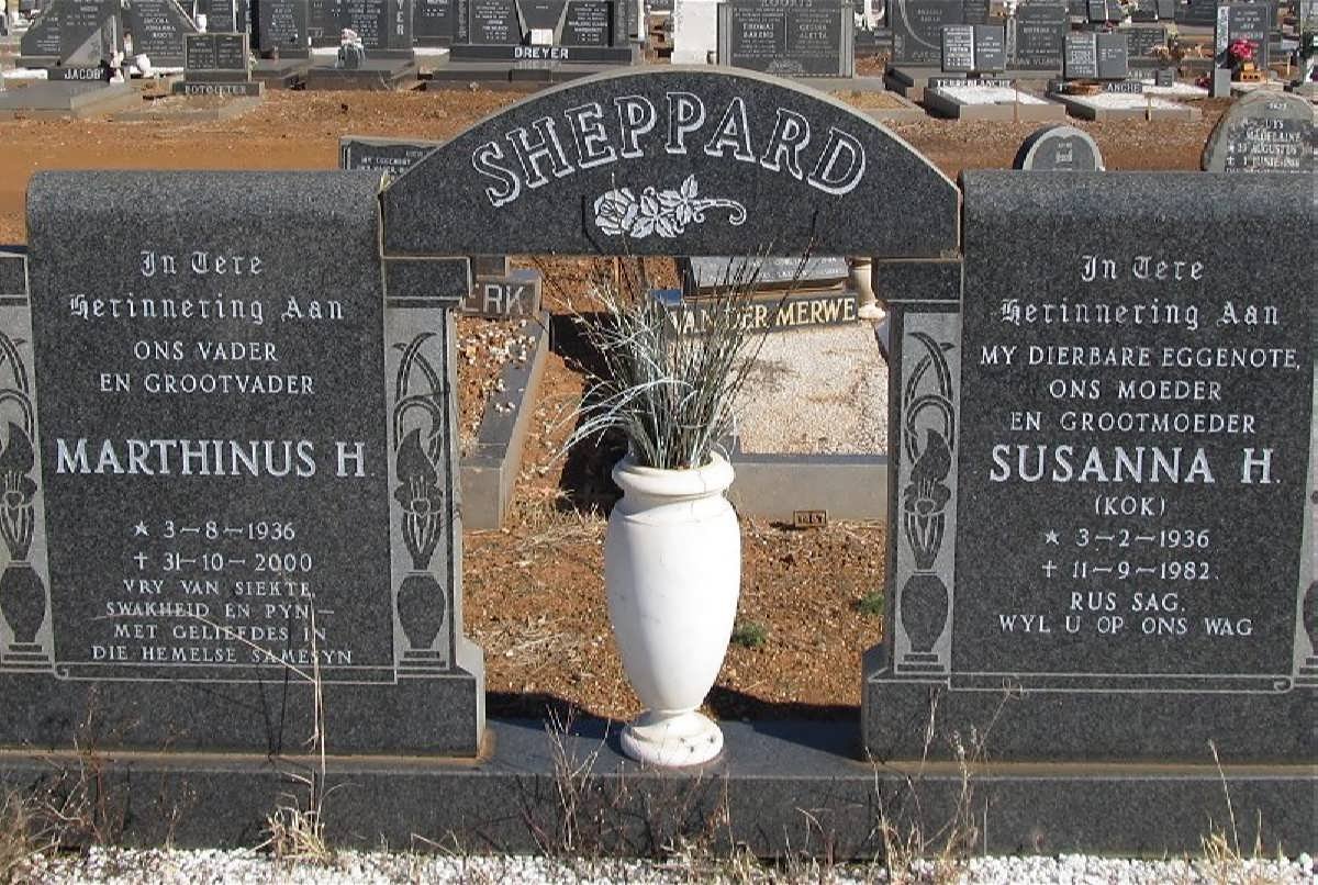 SHEPPARD Marthinus H. 1936-2000 &amp; Susanna H. 1936-1982