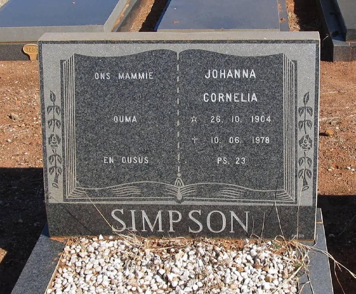SIMPSON Johanna Cornelia 1904-1978