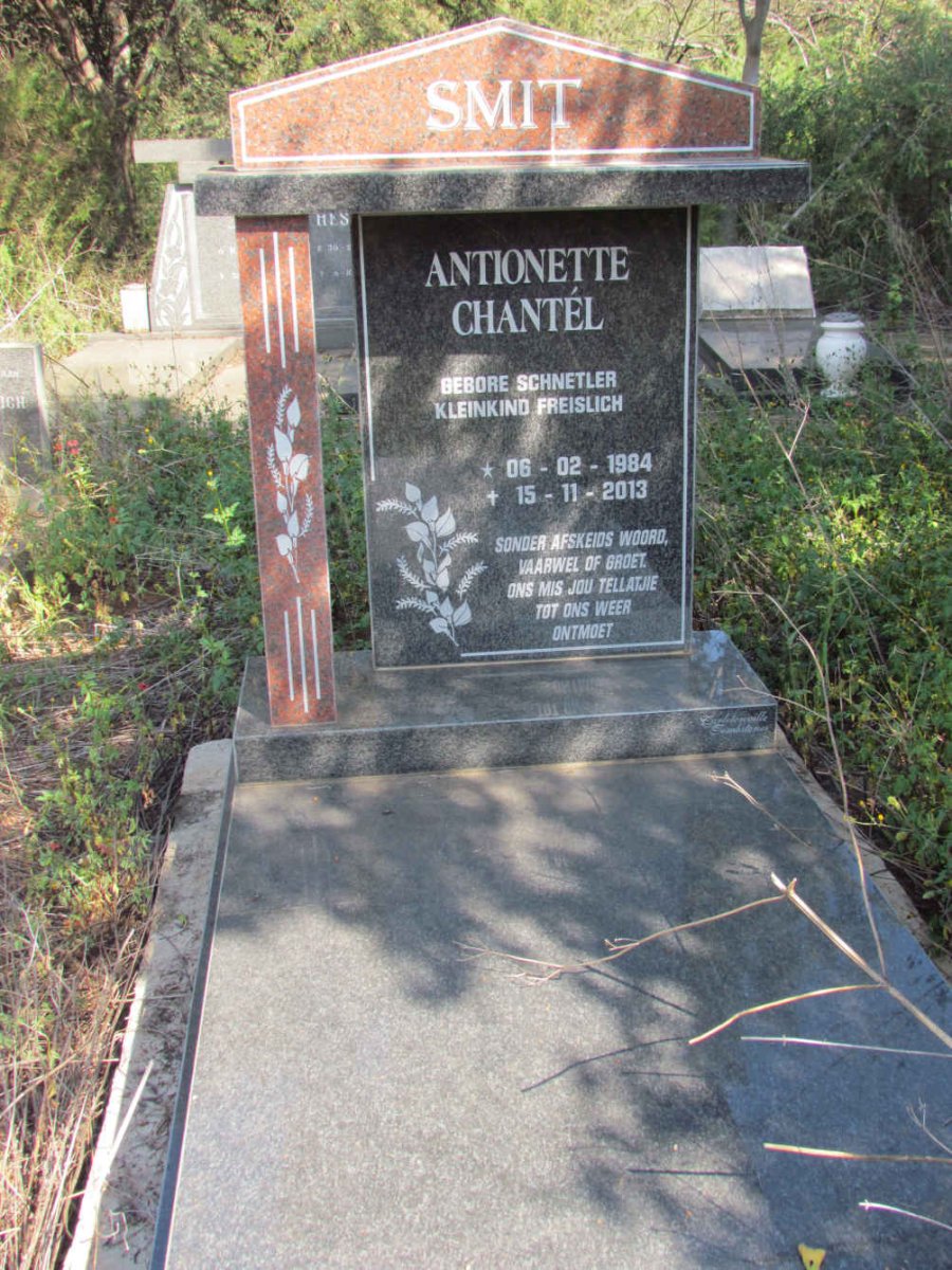 SMIT Antionette Chantel nee SCHNETLER 1984-2013