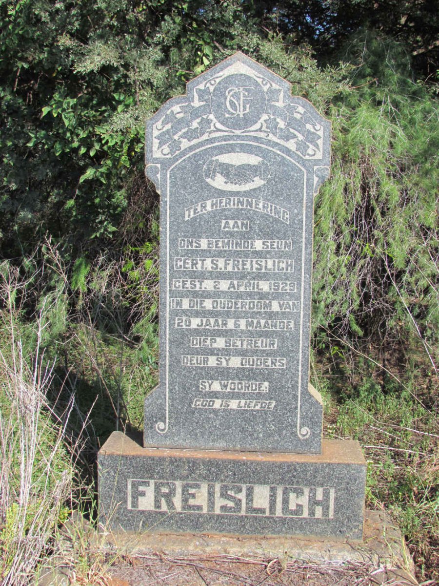 FREISLICH Gert S. -1929