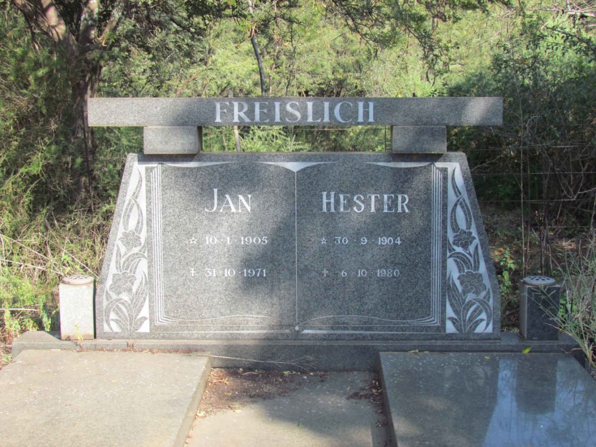 FREISLICH Jan 1905-1971 & Hester 1904-1980